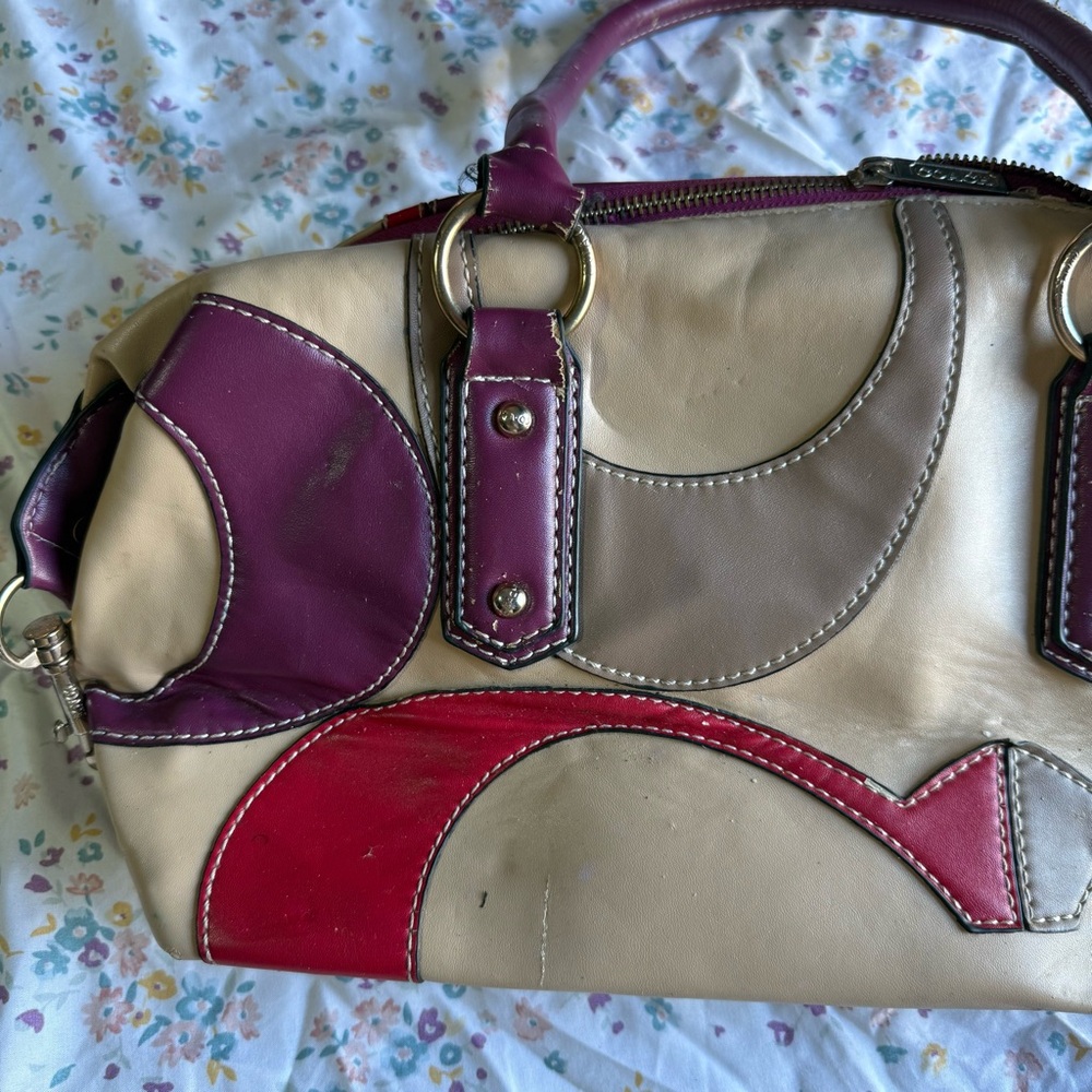 Coach Multicolor Patchwork Leather Tote Shoulder … - image 9